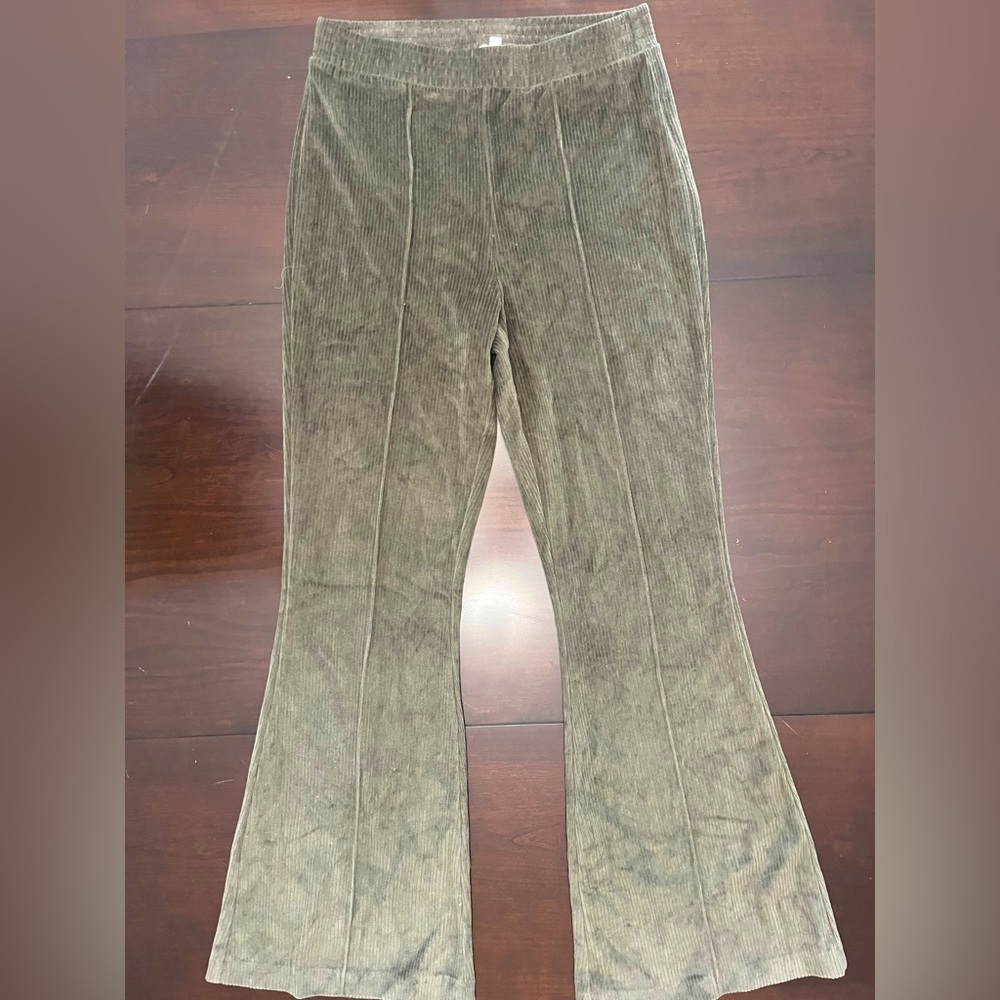 Green Corduroy Flare Pants